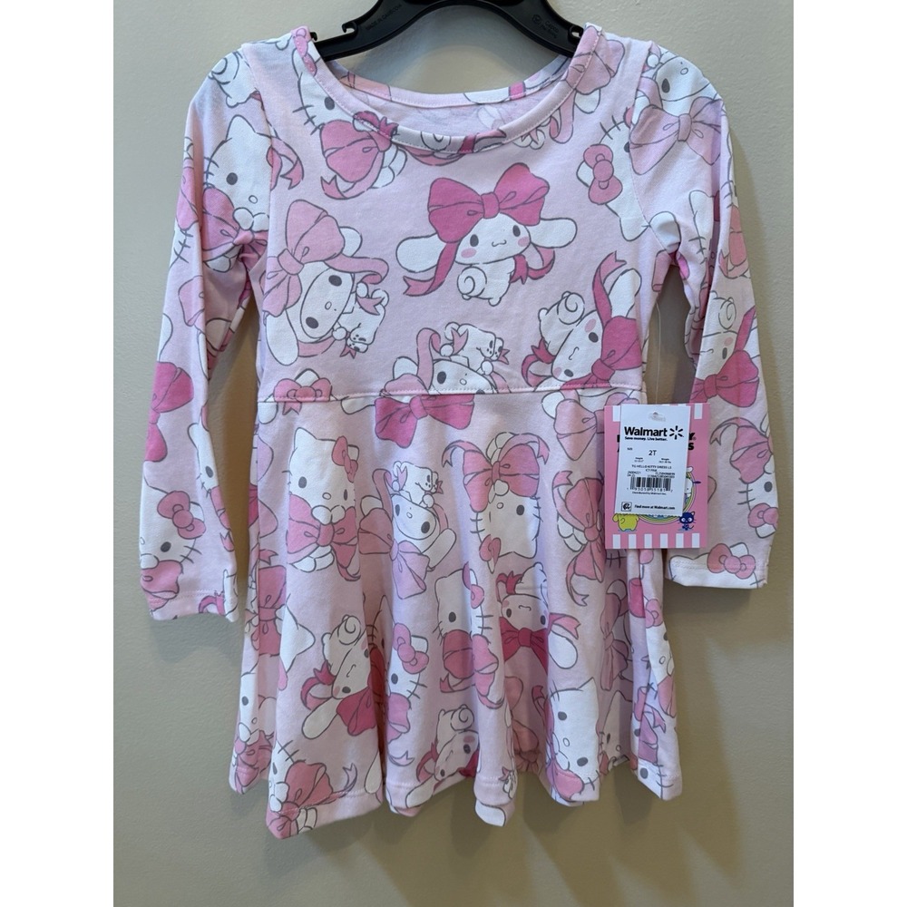 Girls' Hello Kitty & Friends Pink Long Sleeve Dress Size 2T NWT